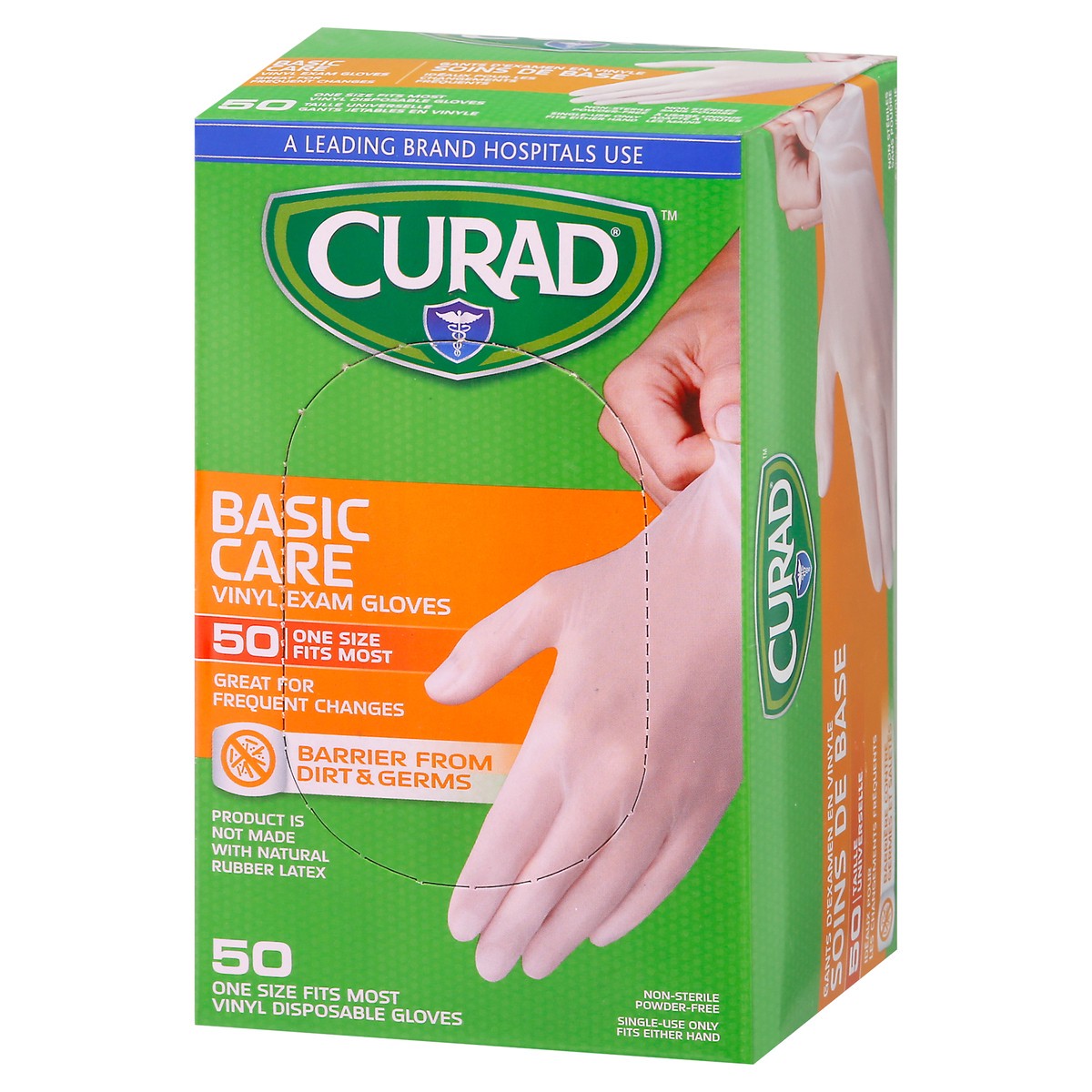 slide 8 of 13, Curad Vinyl Exam Gloves, 50 ct