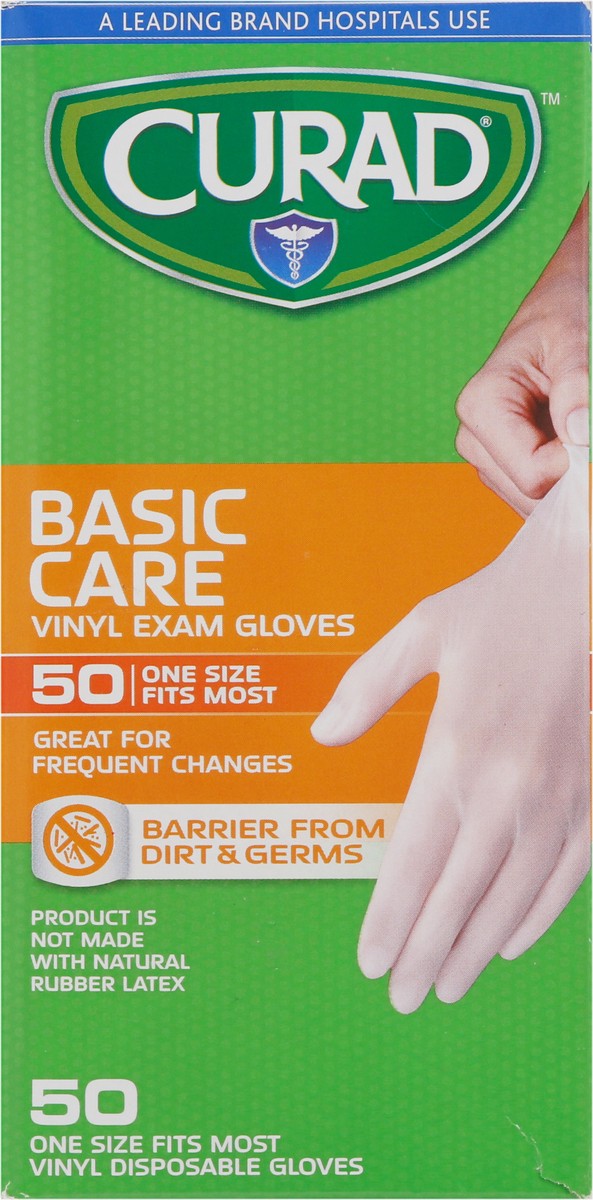 slide 2 of 13, Curad Vinyl Exam Gloves, 50 ct