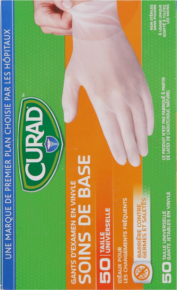 slide 9 of 13, Curad Vinyl Exam Gloves, 50 ct