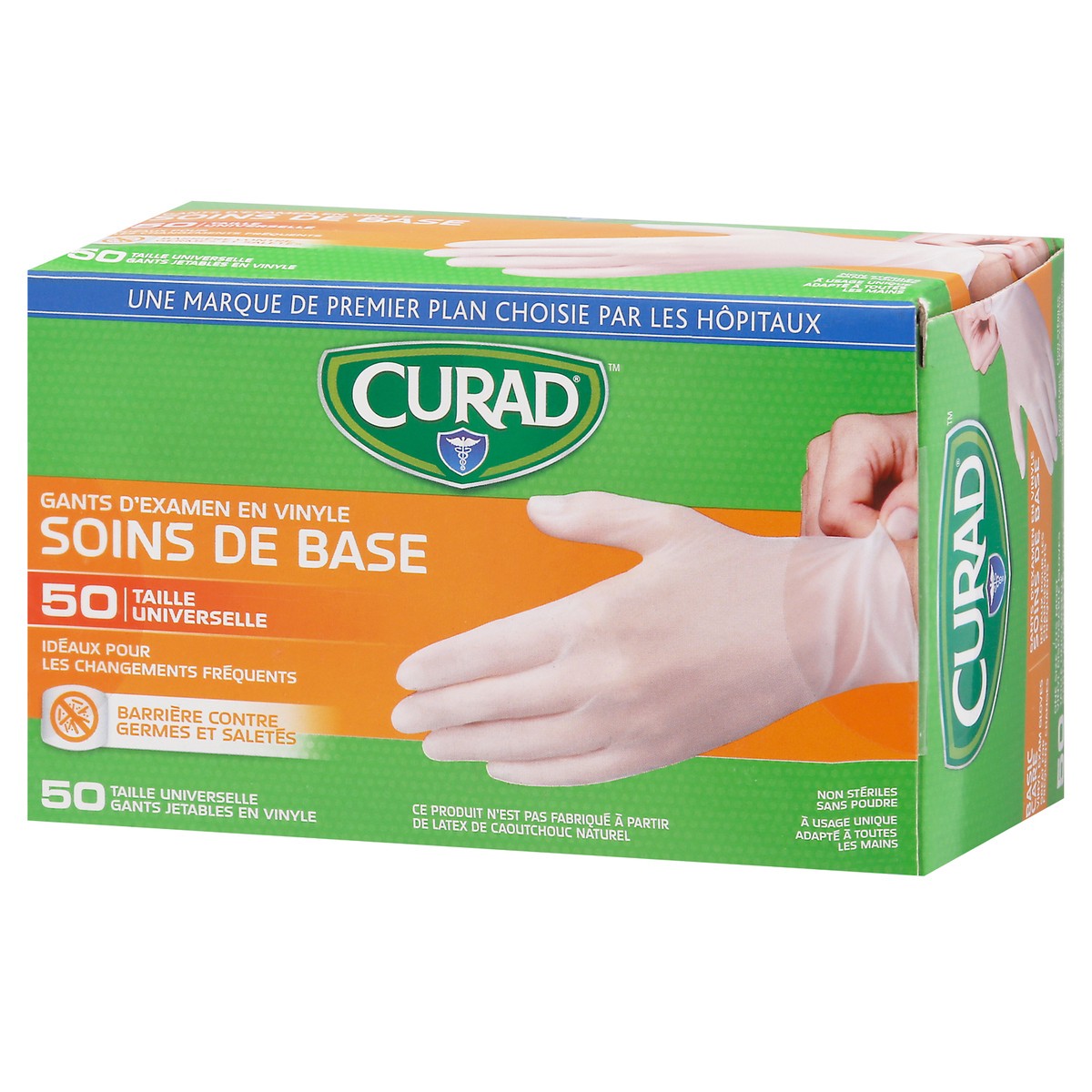 slide 3 of 13, Curad Vinyl Exam Gloves, 50 ct