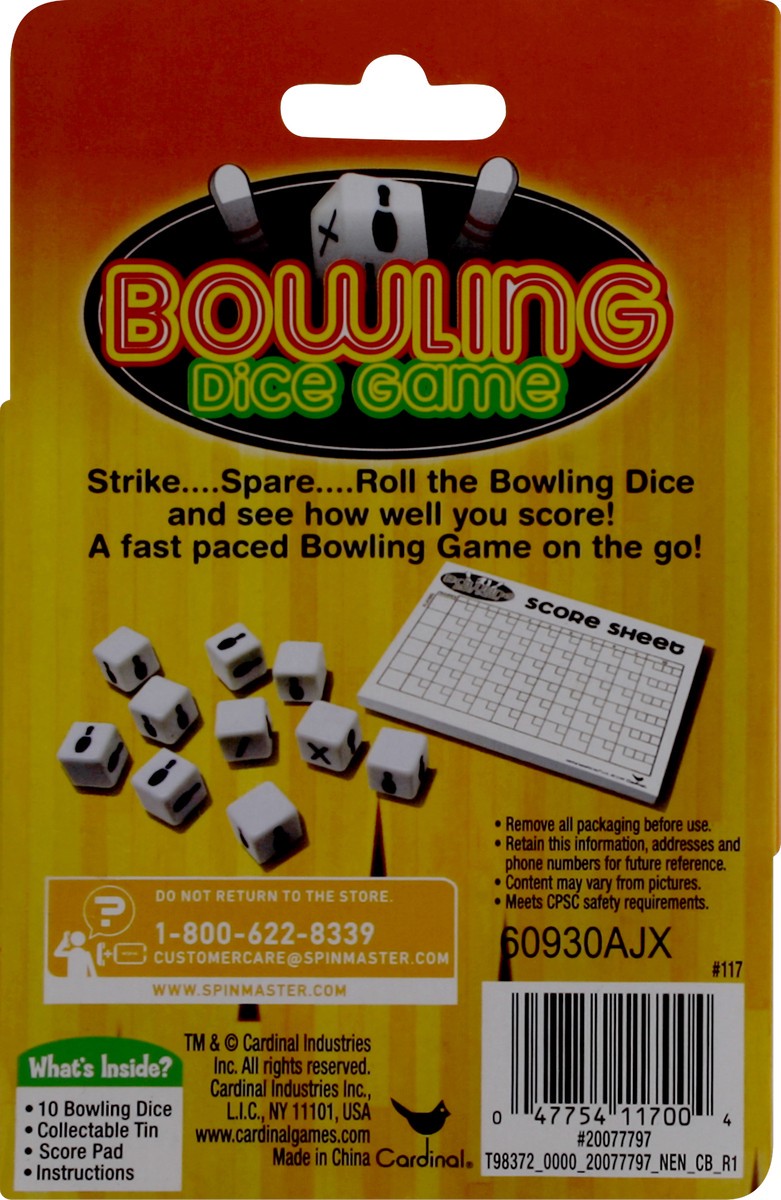 slide 2 of 6, Spin Master Bowling Dice Game in Storage Tin, 1 ct