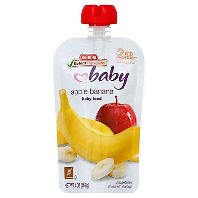 slide 1 of 1, H-E-B Baby Apple Banana, 4 oz