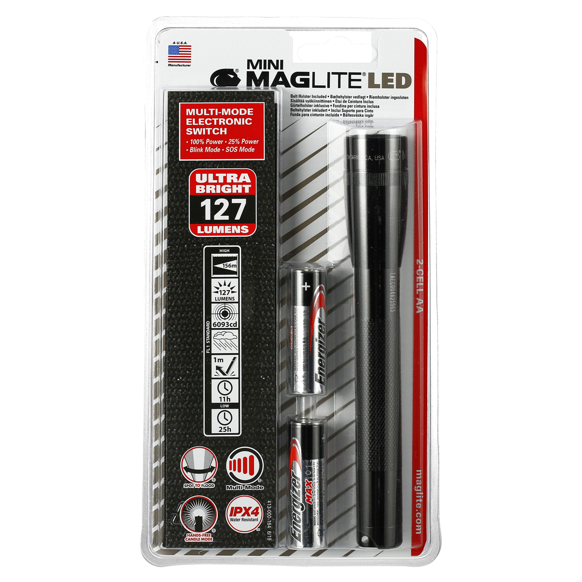 slide 1 of 1, Mini Maglite LED 2-Cell AA Flashlight, Black, 1 ct