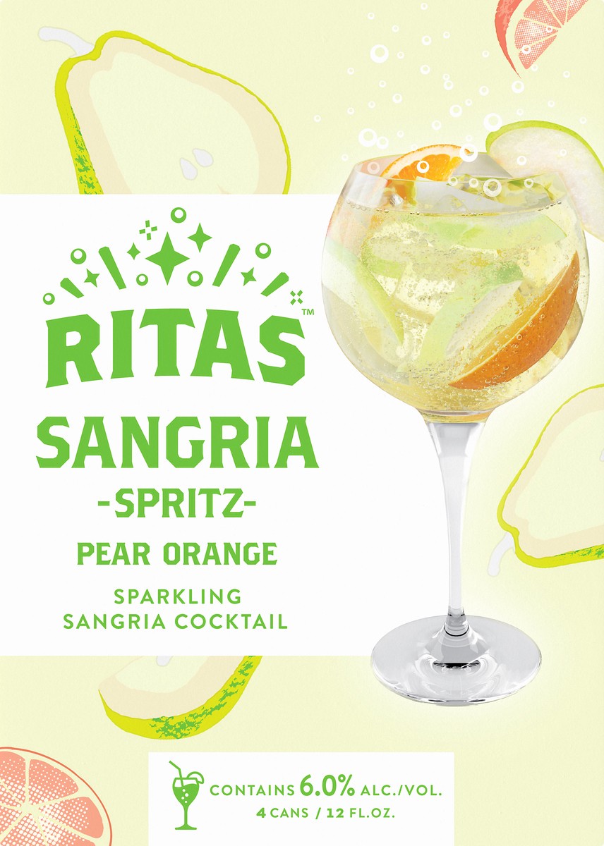 slide 1 of 2, RITAS Pear Orange Sangria Spritz 4 ea, 4 ct; 12 oz