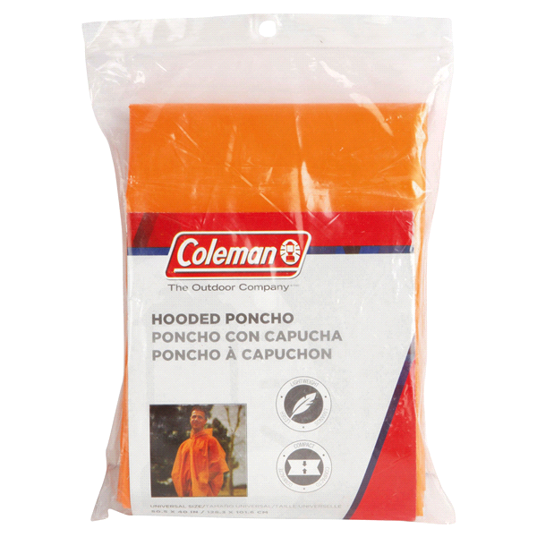 slide 1 of 1, Coleman Hooded Emergency Poncho, 1 ct