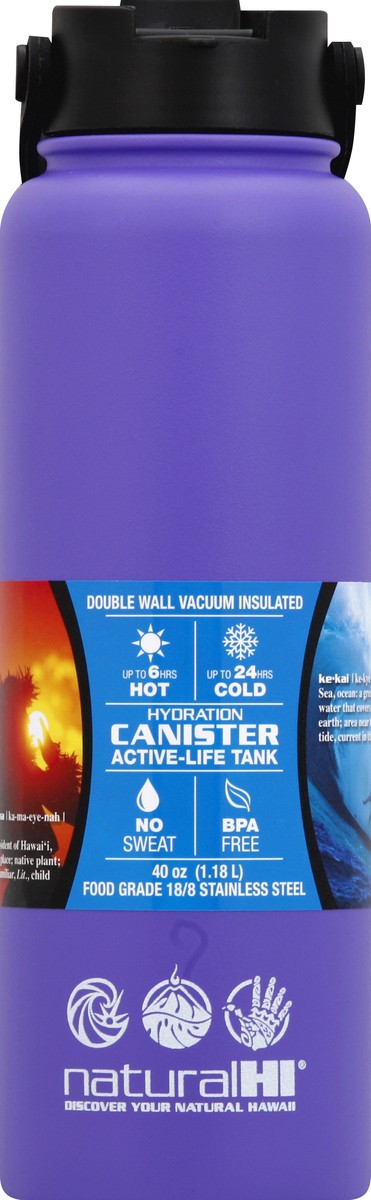 slide 2 of 2, NATURAL HI Flask S/S 40Oz Ube Purple - Ea, 40 oz