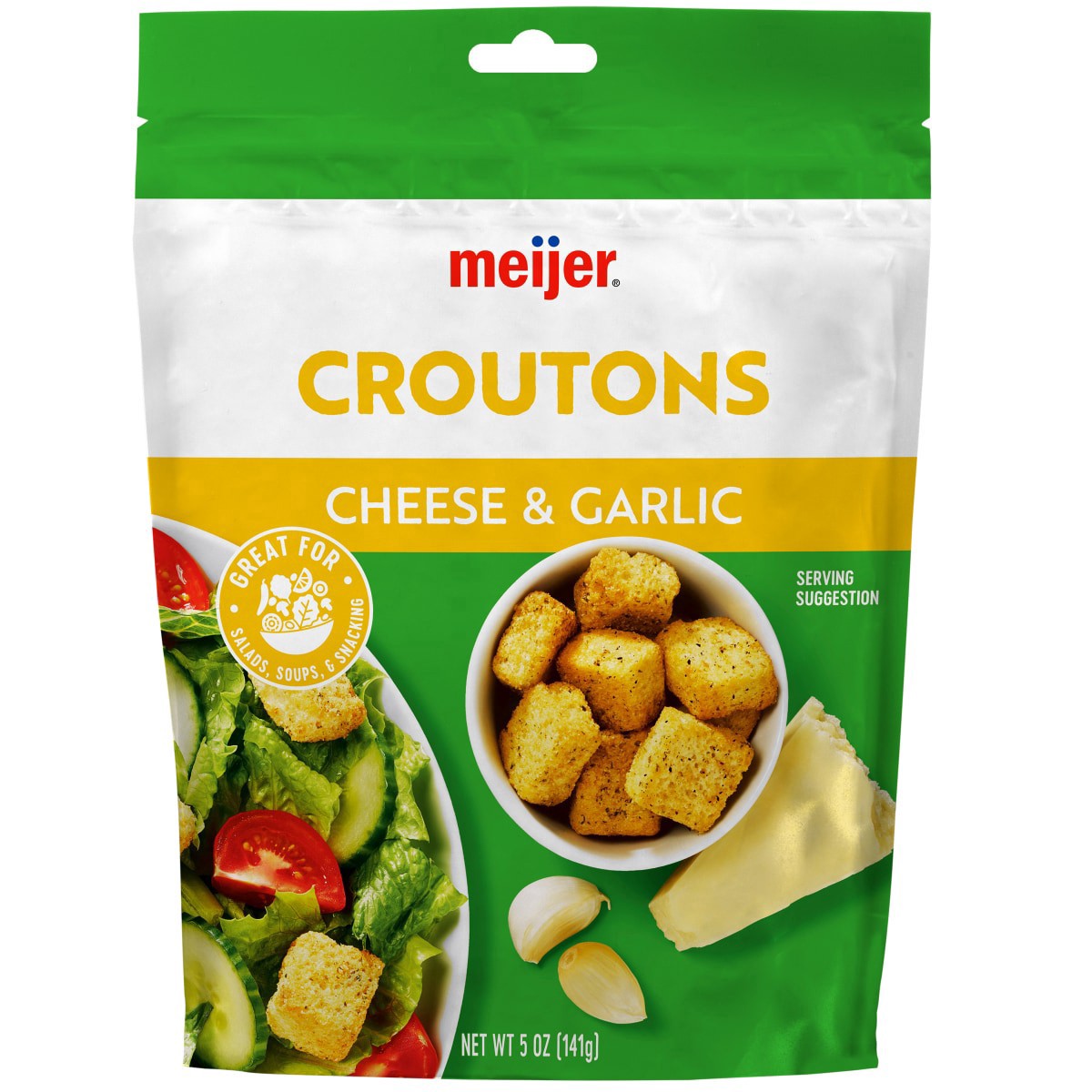 slide 1 of 5, Meijer Cheese and Garlic Croutons, 5 oz