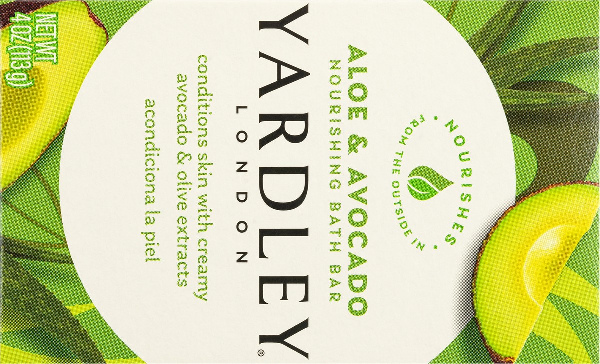 slide 3 of 12, Yardley London Nourishing Bath Soap Bar Aloe & Avocado, Conditions Skin with Creamy Avocado & Olive Extracts, 4.0 oz Bath Bar, 1 Soap Bar, 4.25 oz