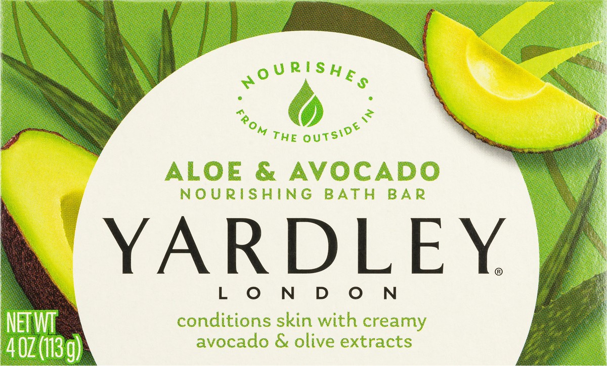 slide 4 of 12, Yardley London Nourishing Bath Soap Bar Aloe & Avocado, Conditions Skin with Creamy Avocado & Olive Extracts, 4.0 oz Bath Bar, 1 Soap Bar, 4.25 oz