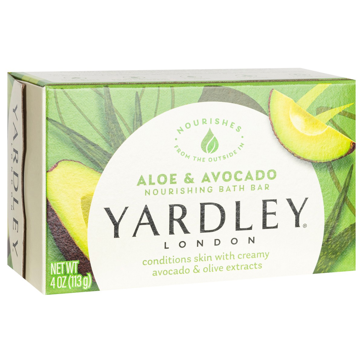 slide 11 of 12, Yardley London Nourishing Bath Soap Bar Aloe & Avocado, Conditions Skin with Creamy Avocado & Olive Extracts, 4.0 oz Bath Bar, 1 Soap Bar, 4.25 oz
