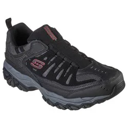 Skechers Men's After Burn M Fit, Black/Grey, Size 10.5 Extra Wide