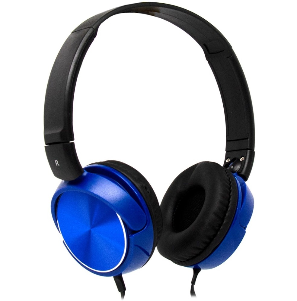 slide 1 of 1, Acoustix Stereo Headphones With Microphone - Blue, 1 ct