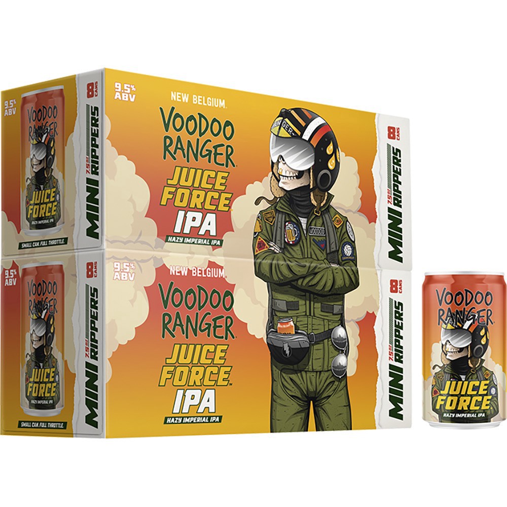 slide 1 of 1, Voodoo Ranger Hazy Imperial IPA Juice Force Beer Mini Rippers 8 - 7.5 oz Cans, 8 ct