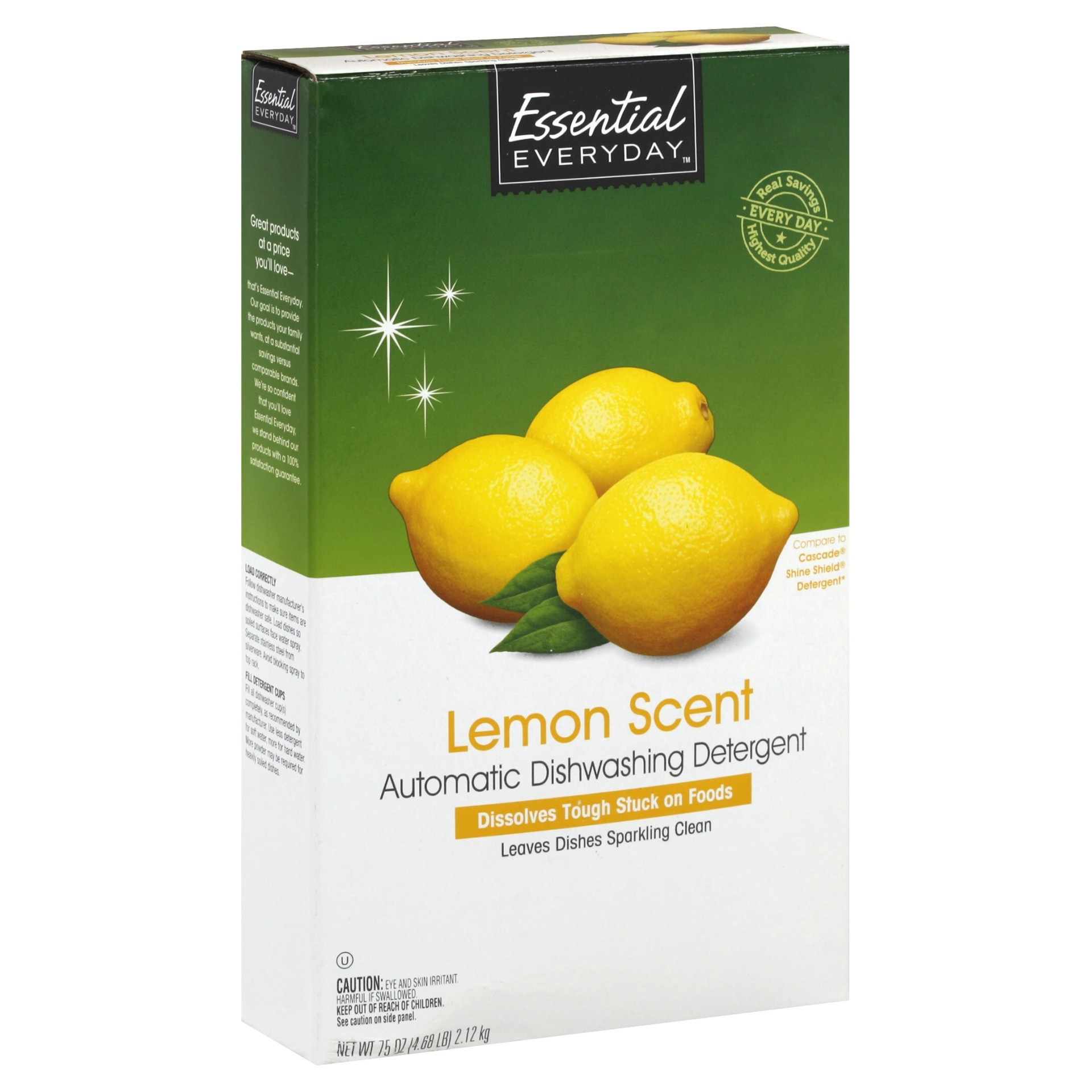 slide 1 of 1, Essential Everyday Lemon Automatic Dish Powder, 75 oz