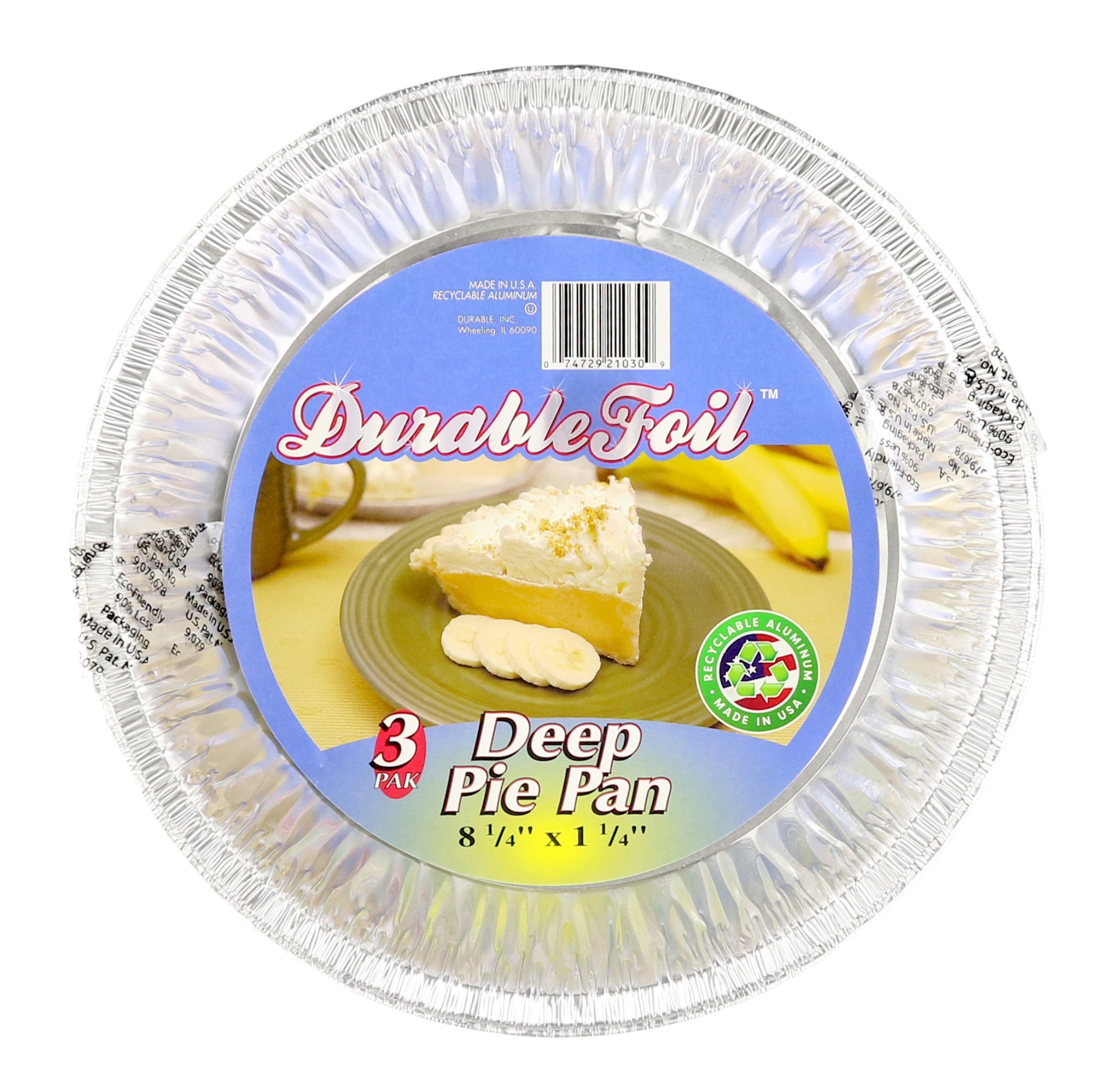 slide 1 of 1, Durable Packaging Deep Dish Pie Pans, 3 ct