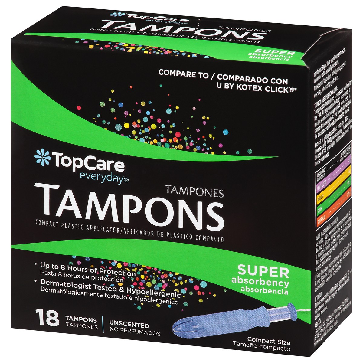 slide 4 of 10, TopCare Everyday Super Absorbency Unscented Tampons 18 ea, 18 ct