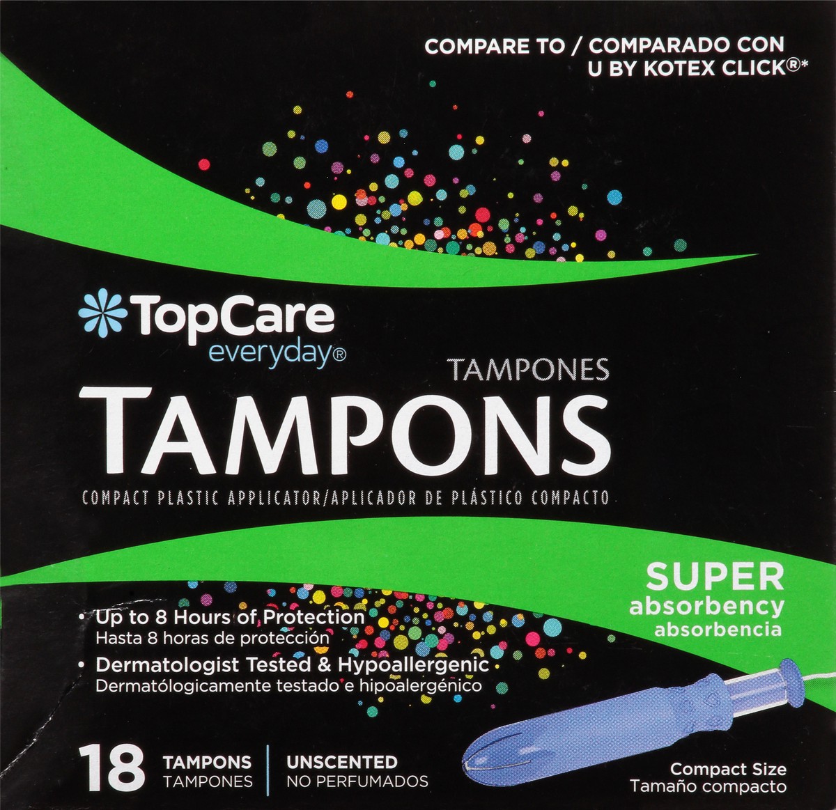 slide 8 of 10, TopCare Everyday Super Absorbency Unscented Tampons 18 ea, 18 ct