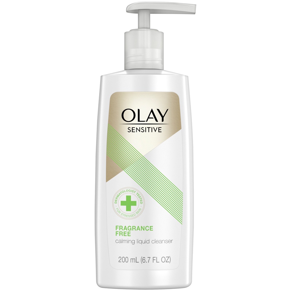 slide 1 of 2, Olay Sensitive Fragrance-Free Facial Cleanser, 6.7 oz