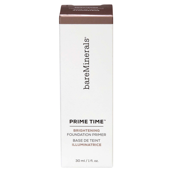 slide 1 of 1, bareMinerals Prime Time Brightening Foundation Face Primer & Brightener, 1 oz