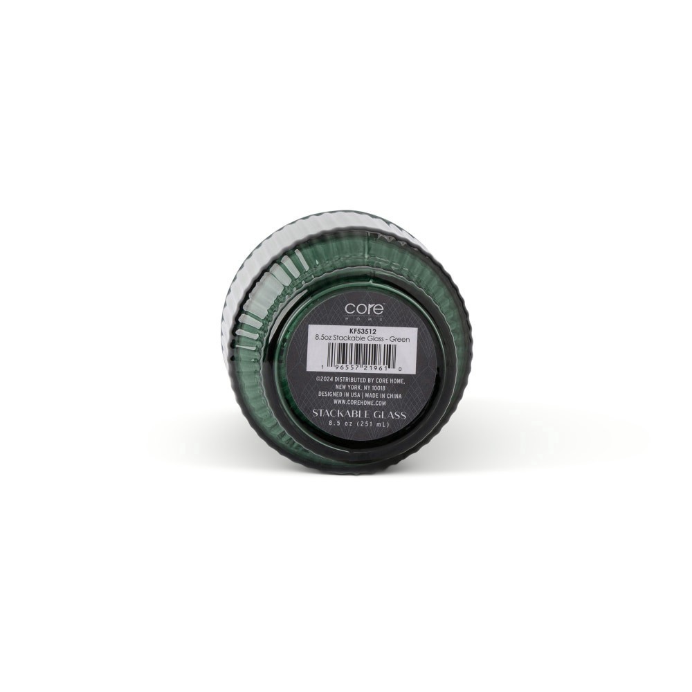 slide 2 of 3, Core Home Ribbed Double Old Fashioned Glass - Green, 1 ct