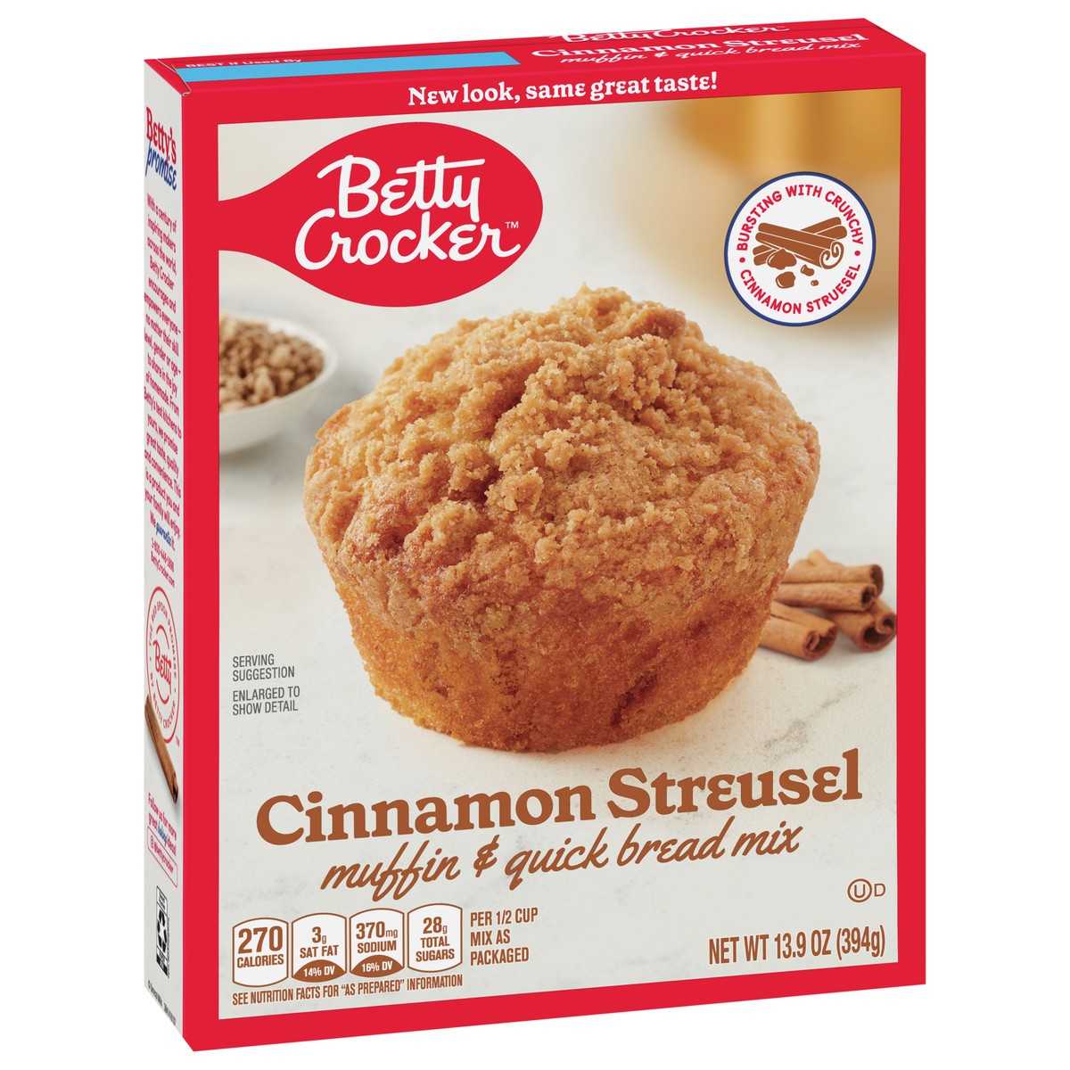 slide 3 of 9, Betty Crocker Cinnamon Streusel Muffin and Quick Bread Mix, 13.9 oz., 13.9 oz