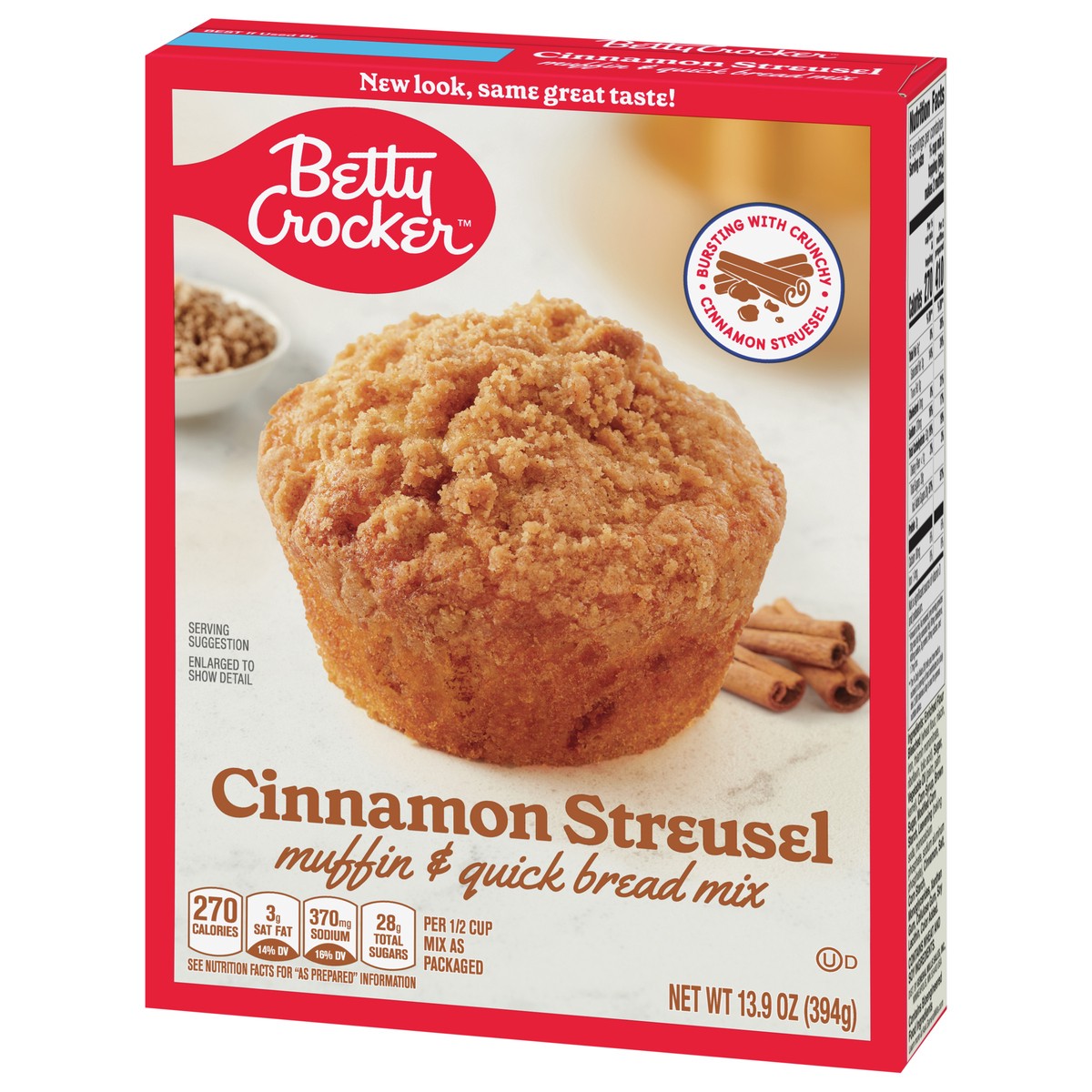 slide 8 of 9, Betty Crocker Cinnamon Streusel Muffin and Quick Bread Mix, 13.9 oz., 13.9 oz