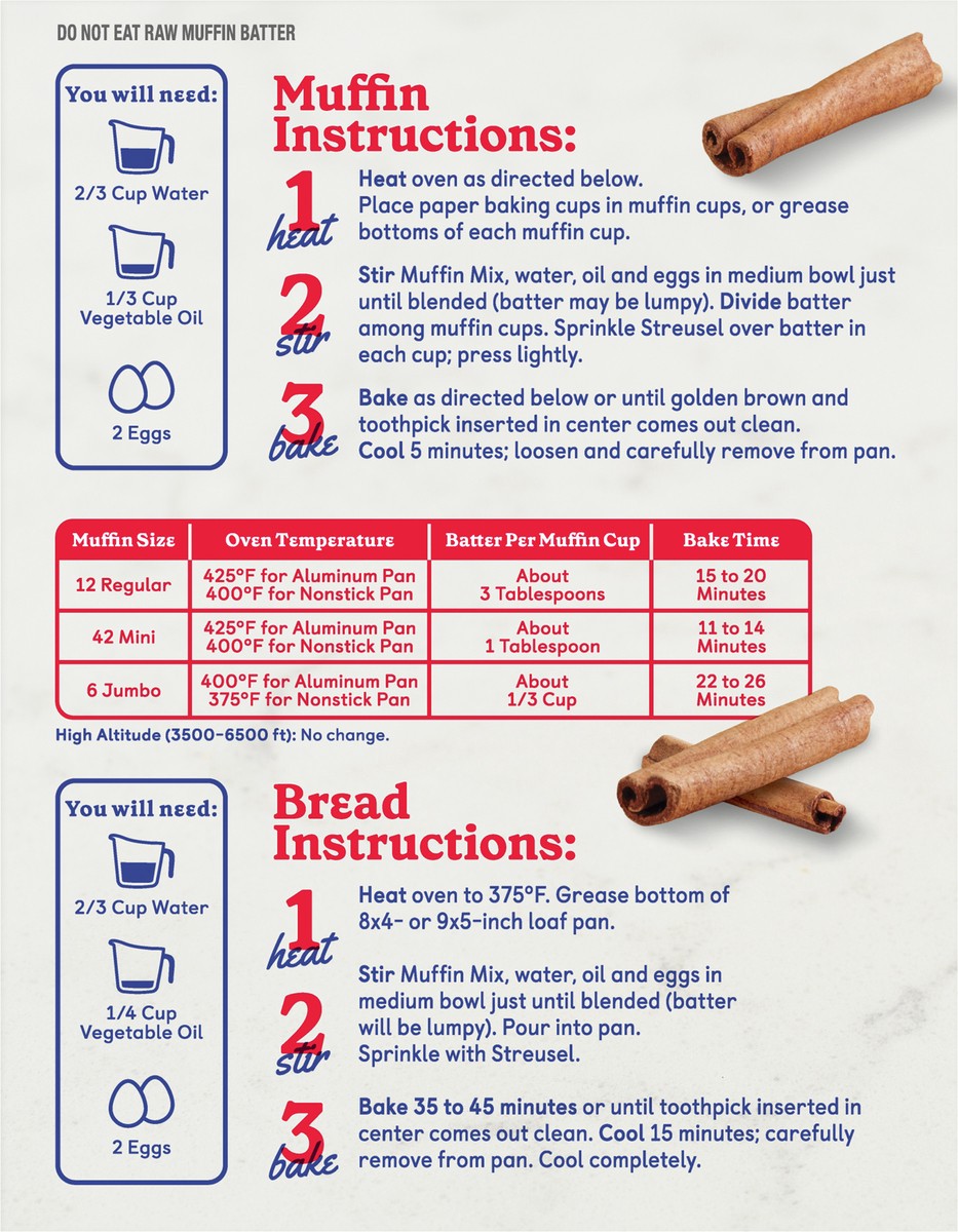 slide 9 of 9, Betty Crocker Cinnamon Streusel Muffin and Quick Bread Mix, 13.9 oz., 13.9 oz