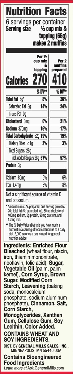 slide 6 of 9, Betty Crocker Cinnamon Streusel Muffin and Quick Bread Mix, 13.9 oz., 13.9 oz
