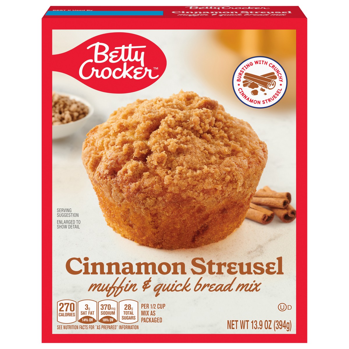 slide 1 of 9, Betty Crocker Cinnamon Streusel Muffin and Quick Bread Mix, 13.9 oz., 13.9 oz