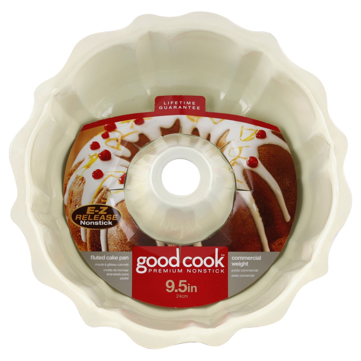 slide 3 of 3, Good Cook Nonstick Fluted Cake Pan - Red, 1 ct