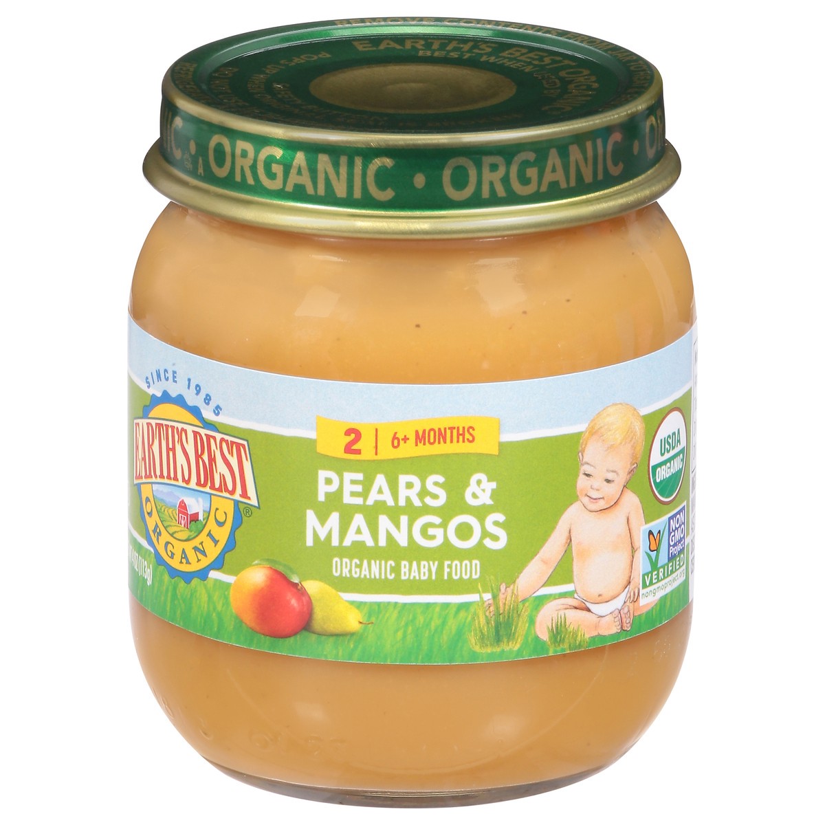slide 1 of 6, Earth's Best Organic 2 (6+ Months) Pears & Mango Baby Food 4 oz, 4 oz