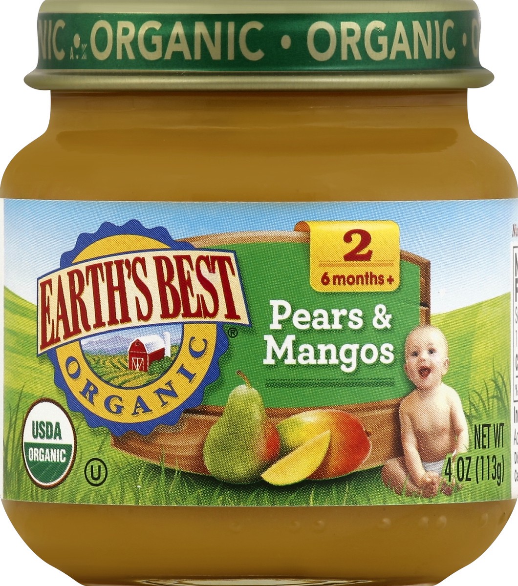 slide 5 of 6, Earth's Best Organic 2 (6+ Months) Pears & Mango Baby Food 4 oz, 4 oz