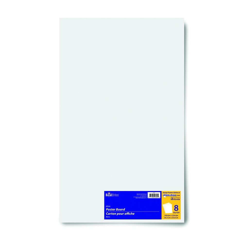 slide 1 of 1, Royal Brites White Poster Boards, 8 ct; 14 in x 22 in