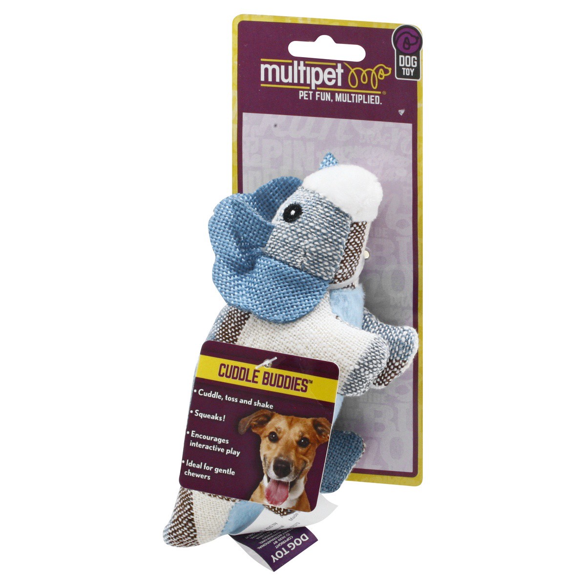 slide 3 of 9, MultiPet Cuddle Buddies Plaidosaurus-Mini Dog Toy 1 ea, 1 ct