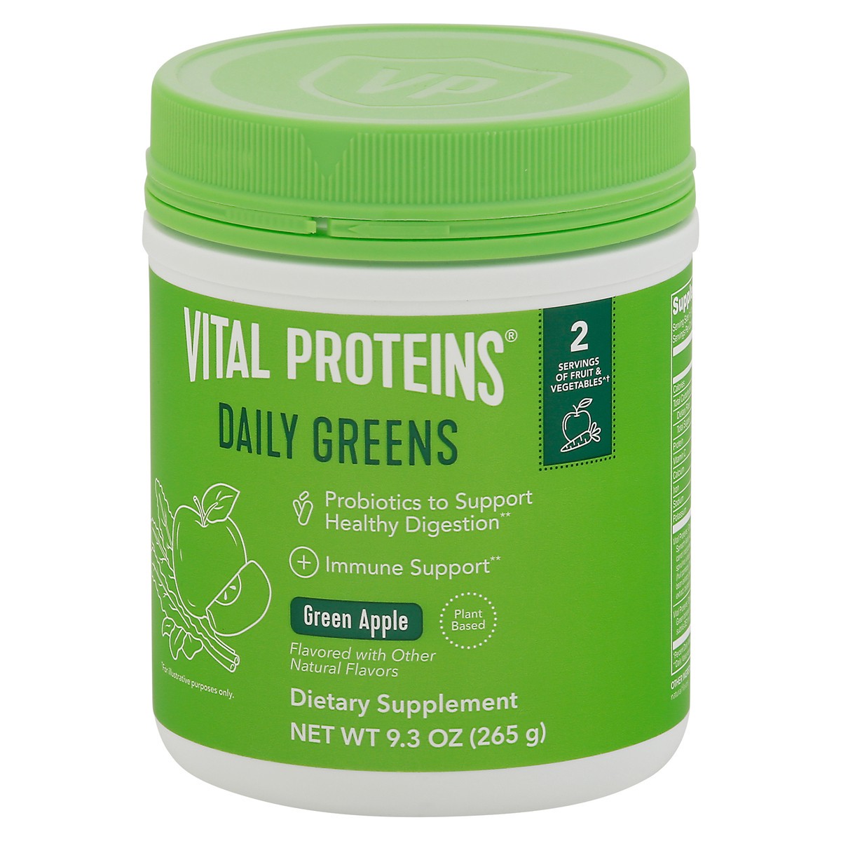 slide 3 of 9, Vital Proteins Daily Greens Green Apple Flavor, 9.3 oz