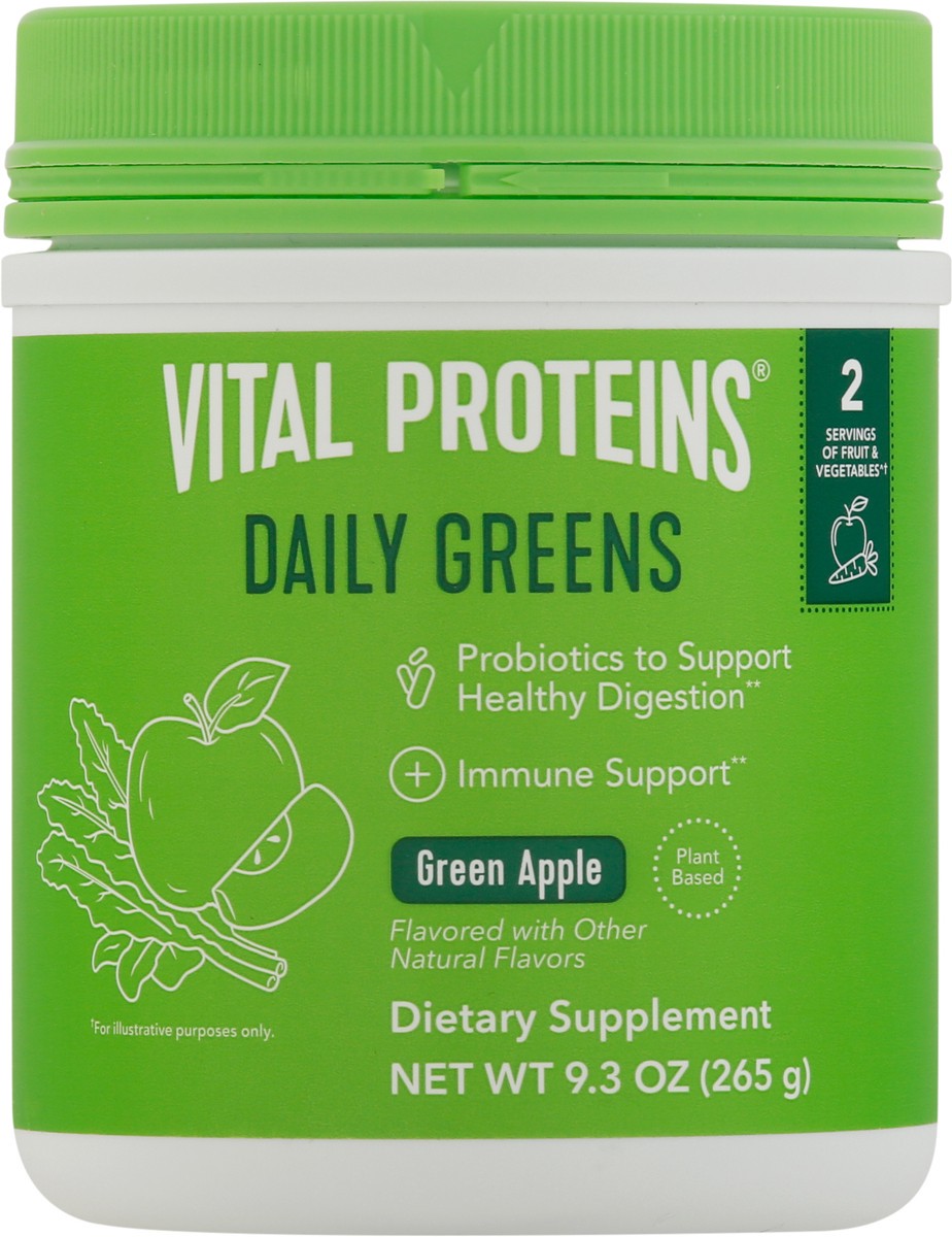 slide 6 of 9, Vital Proteins Daily Greens Green Apple Flavor, 9.3 oz