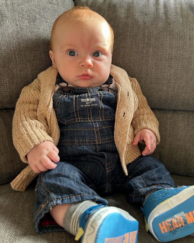 slide 3 of 5, Baby Classic OshKosh Overalls Dark Denim 9M, 1 ct