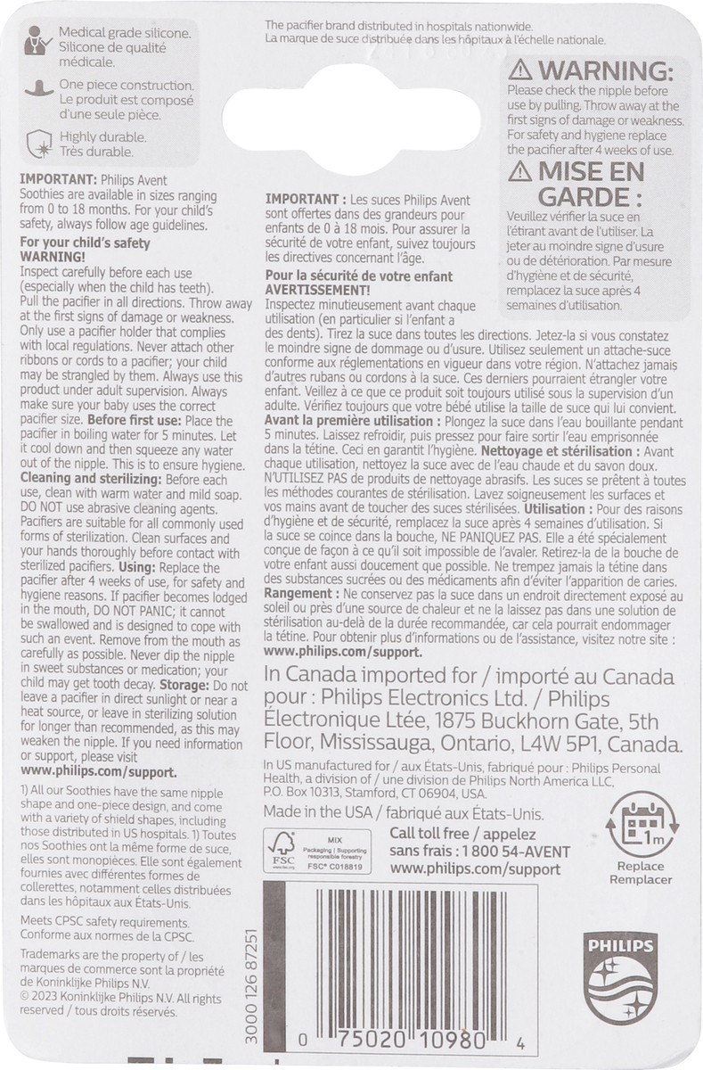 slide 9 of 11, Philips Avent 3-18m Pacifier 2 Each, 1 ct