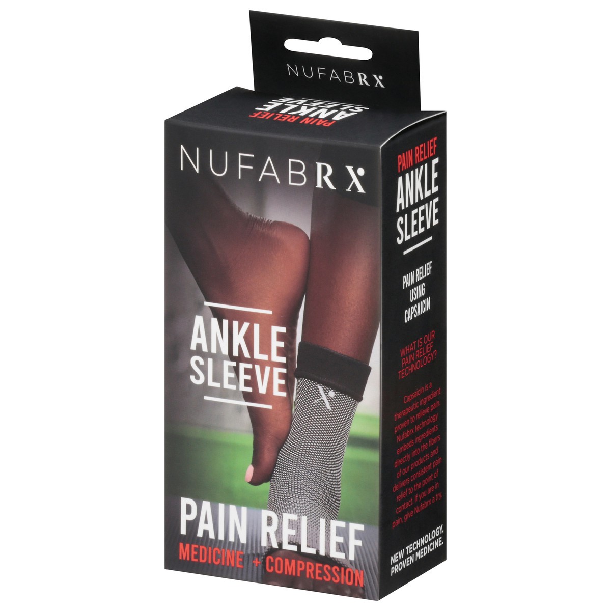 slide 7 of 13, Nufabrx Black Medicine Infused Ankle Sleeve One Size Fits Most 1 ea, 1 ct