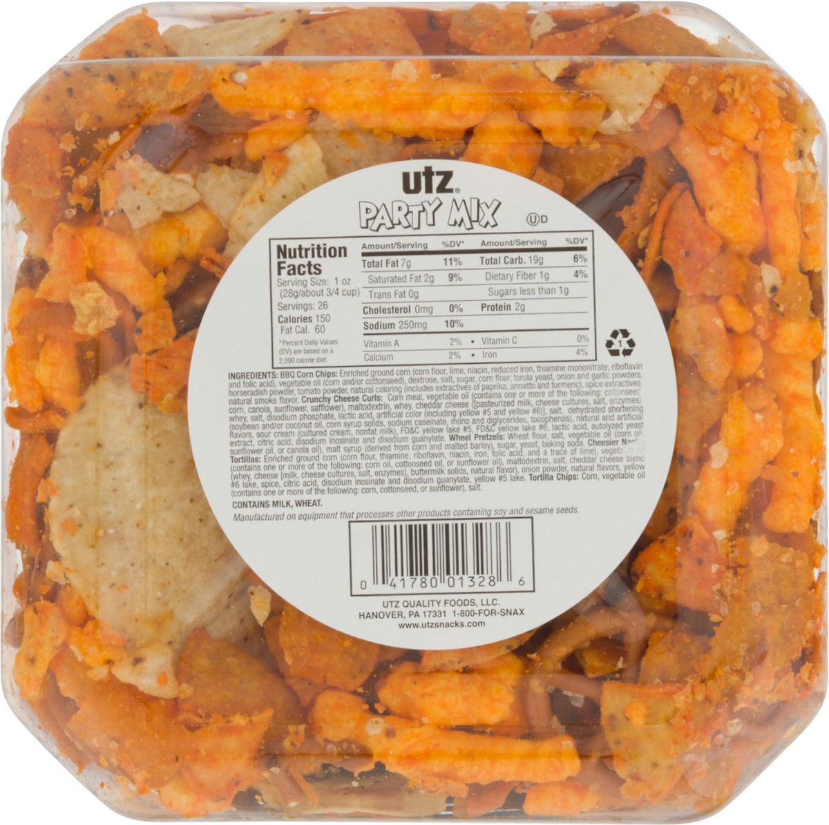 slide 11 of 11, Utz 26 oz Utz Party Mix Barrel, 26 oz
