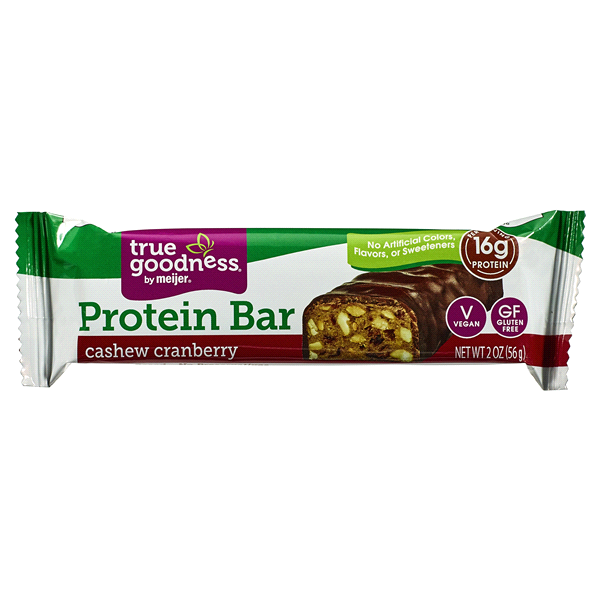 slide 1 of 1, True Goodness Protein Bar, Cashew Cranberry, 56 gram