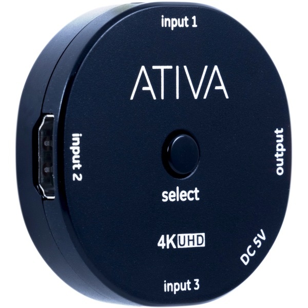 slide 1 of 4, Ativa 3-Device Hdmi Switch, Black, 38469, 1 ct