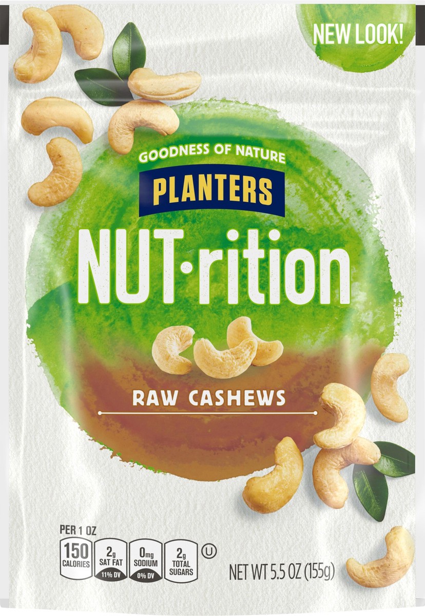 slide 1 of 5, Planters NUT-rition Raw Cashews, 5.5 oz Bag, 5.5 oz