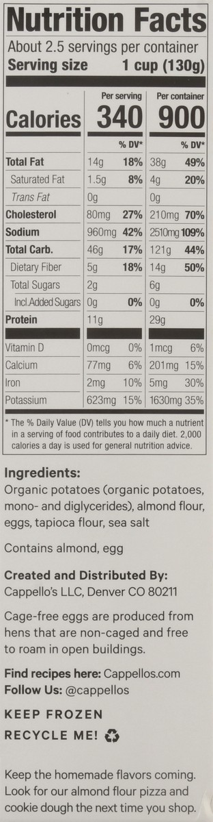 slide 8 of 9, Cappello's Grain Free Gnocchi Almond Flour Pasta, 12 oz