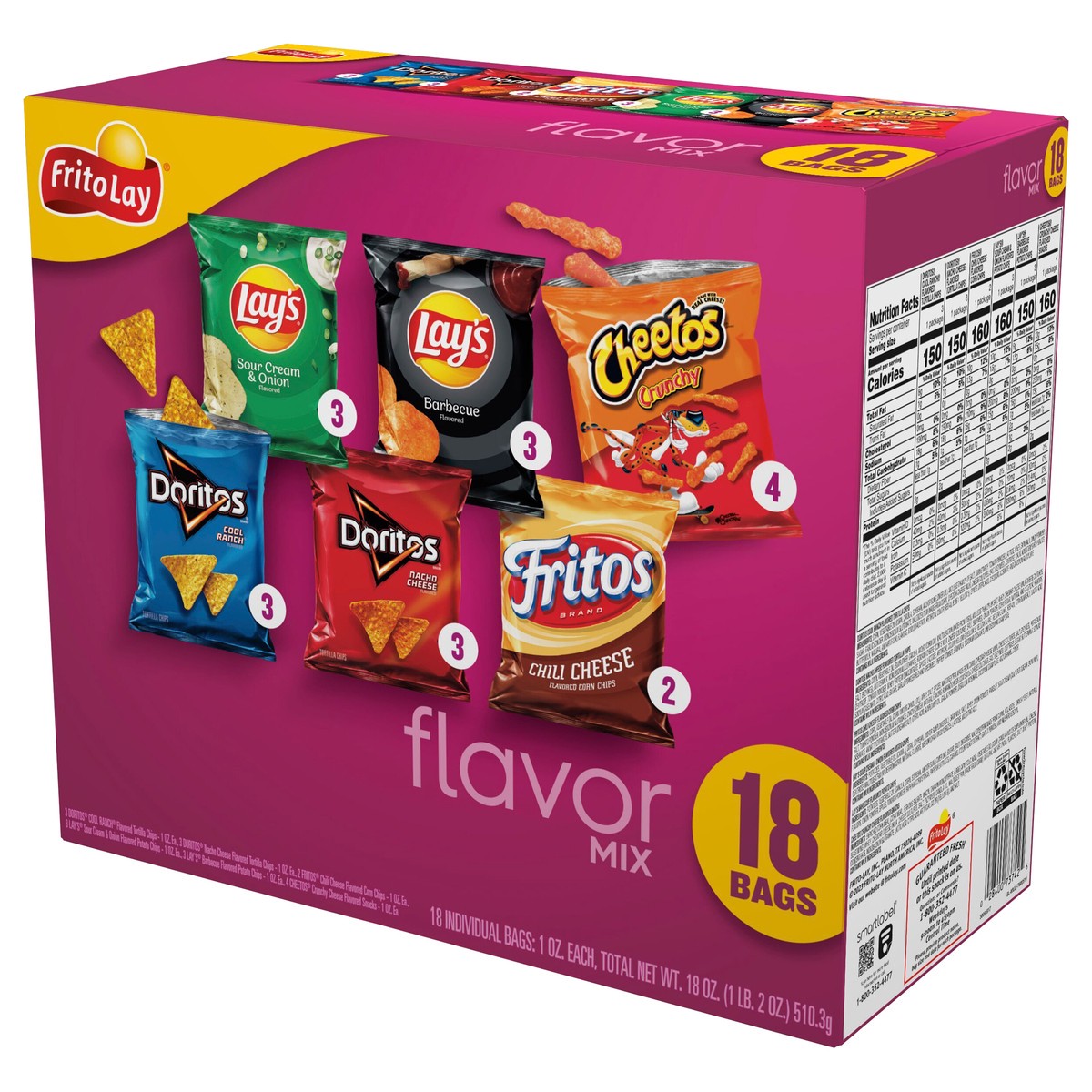 slide 5 of 15, Frito-Lay Snacks Flavor Mix Variety Packs 1 Oz, 18 Count, 18 ct