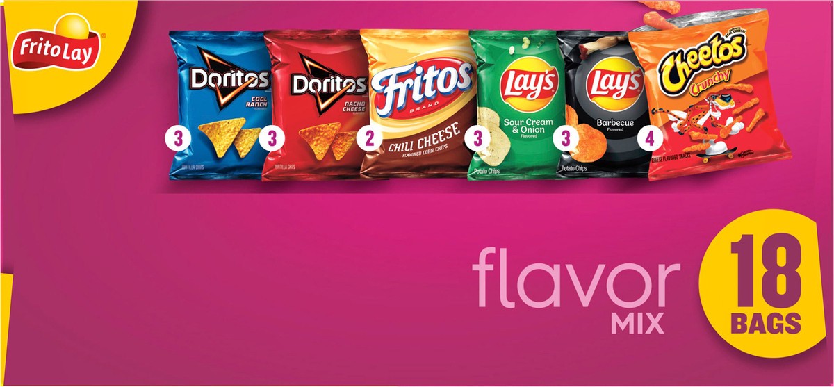 slide 15 of 15, Frito-Lay Snacks Flavor Mix Variety Packs 1 Oz, 18 Count, 18 ct