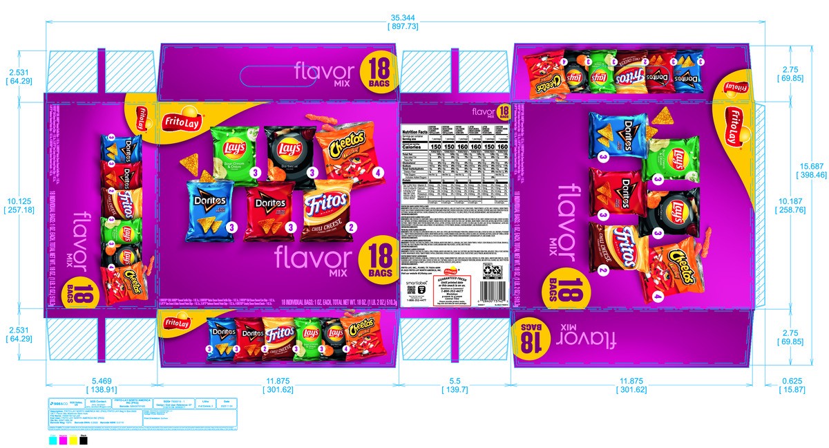 slide 8 of 15, Frito-Lay Snacks Flavor Mix Variety Packs 1 Oz, 18 Count, 18 ct