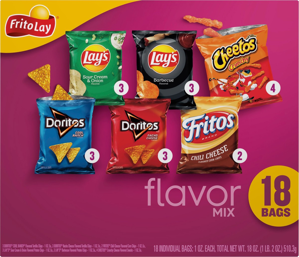slide 12 of 15, Frito-Lay Snacks Flavor Mix Variety Packs 1 Oz, 18 Count, 18 ct