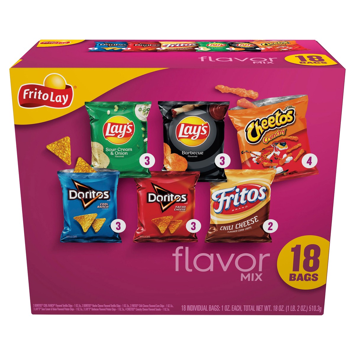 slide 7 of 15, Frito-Lay Snacks Flavor Mix Variety Packs 1 Oz, 18 Count, 18 ct