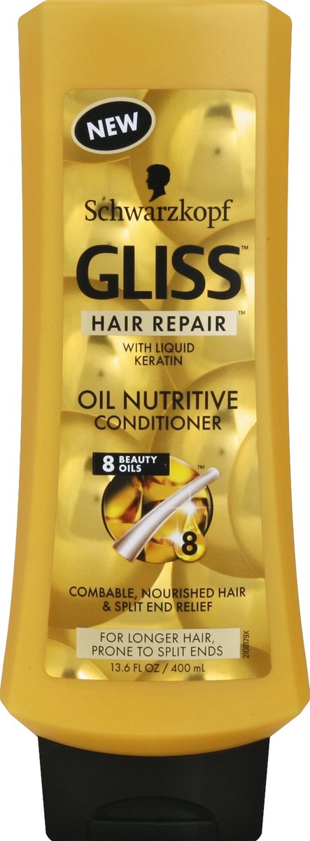 slide 2 of 2, Gliss Hair Repair Oil Nutritive Conditioner, 13.6 oz